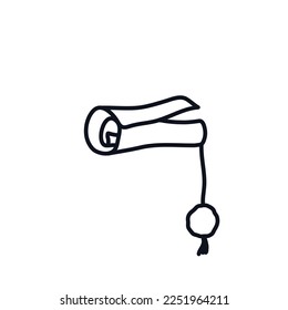 Scroll wax seal icon logo sign Doodle game old ancient design Hand drawn ink sketch Cartoon children's style Fashion print for clothes apparel greeting invitation card banner poster flyer cover ad