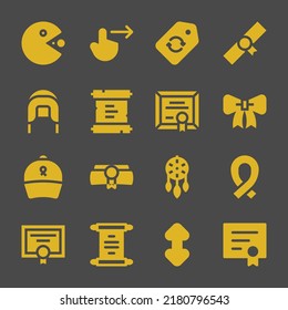 scroll web icons. Pacman and Swipe right, Diploma and Ribbon symbol, vector signs