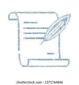 scroll word cloud. tag cloud about scroll