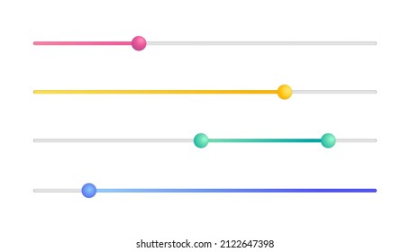 Scrollbar colorful set. Modern design for your website. Vector illustration isolated on white background ﻿