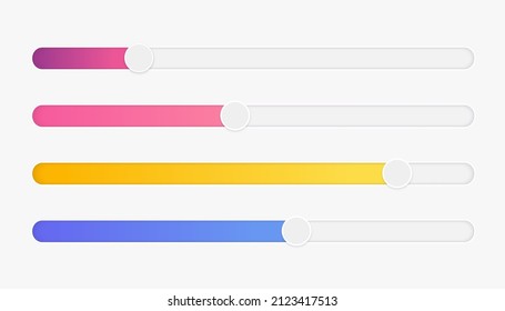 Scrollbar colorful set. Modern design for your website. Vector illustration isolated on white background ﻿