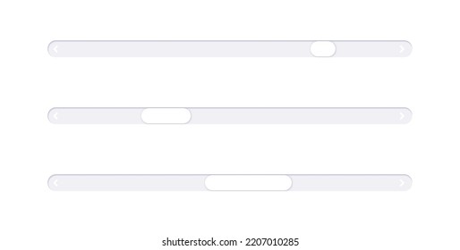 Scrollbar element button. Interaction technique or widget for scrolling content on webpage, desktop or mobile application. Navigation element. Frontend control vector illustration on white background. svg