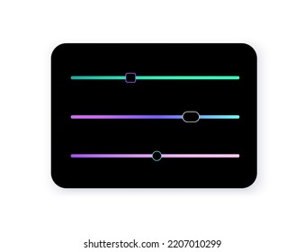 Scrollbar Element Button. Interaction Technique Or Widget For Scrolling Content On Webpage, Desktop Or Mobile Application. Navigation Element. Frontend Control Vector Illustration On Black Background.