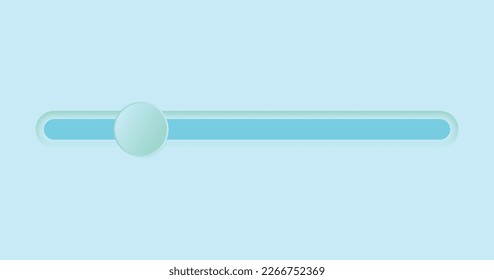 Scrollbar element button. Interaction technique or widget for scrolling content on webpage, desktop or mobile application. Navigation element. Frontend control vector illustration on blue background.