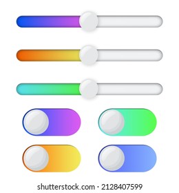 Scrollbars. Website Design Template Scroll Bars, Computer Ui Scrolling Tools Vector Elements, Web Rollover Bar Set Isolated On White Background