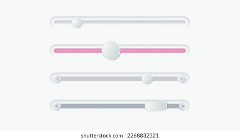 Scrollbars. Website design template scroll bars, computer ui scrolling tools vector elements, web rollover bar set isolated on white background