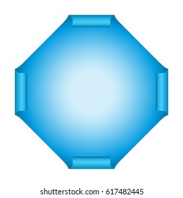 Scrolled blue paper