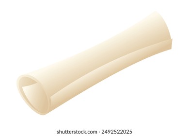 Scrolled paper document on a white background. Suitable for creating graduation diplomas, educational certificates, vintage letters, or ancient manuscripts. 