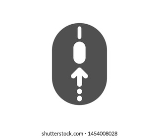 Scrolling arrow sign. Swipe up mouse icon. Landing page scroll symbol. Classic flat style. Simple swipe up icon. Vector