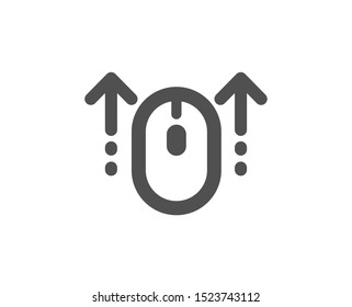 Scrolling arrow sign. Swipe up mouse icon. Landing page scroll symbol. Classic flat style. Simple swipe up icon. Vector
