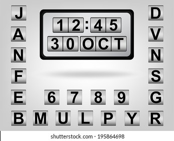 The scrolling clock & calendar show "30 OCT"