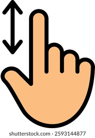 Scrolling Icon Lineal Color Vector Illustration