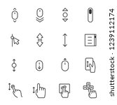 scrolling, icon set. scroll up and down, linear icons. Line with editable stroke