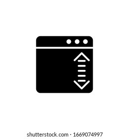 Scrolling icon vector in black solid flat design icon isolated on white background