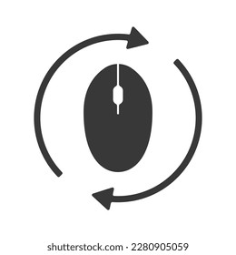 Scrolling mouse cursor vector. Mouse rotation icon for PC. Flipping in different directions vector.