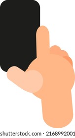Scrolling on a phone, illustration, vector on a white background.