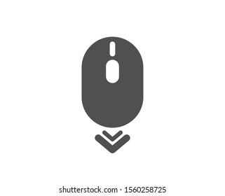 Scrolling screen sign. Scroll down mouse icon. Swipe page. Classic flat style. Simple scroll down icon. Vector