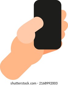 Scrolling With A Thumb, Illustration, Vector On A White Background.