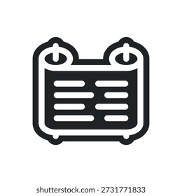 Scrolls icon. Black vector illustration.