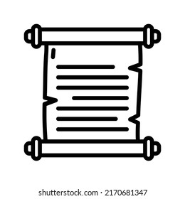 Scrolls Icon. Line Art Style Design Isolated On White Background