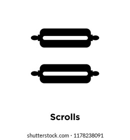 Scrolls icon vector isolated on white background, logo concept of Scrolls sign on transparent background, filled black symbol