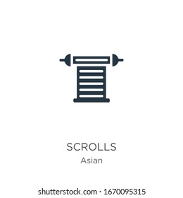Scrolls icon vector. Trendy flat scrolls icon from asian collection isolated on white background. Vector illustration can be used for web and mobile graphic design, logo, eps10