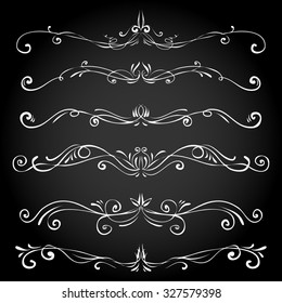 scrolls set of fingers drawn retro antique vector border and line dividers scrolls line nails medieval boundary treasure drawn darkness rich ornate gold beauty series art twist decorative classic vort