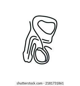 Scrotum-Symbol - bearbeiteter Strich