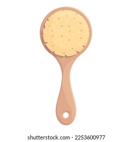 Scrub brush icon cartoon vector. Wood massage. Spa tool