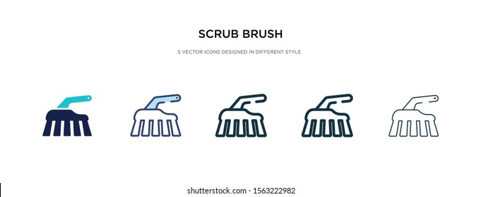 scrub brush icon in different style vector illustration. two colored and black scrub brush vector icons designed in filled, outline, line and stroke style can be used for web, mobile, ui