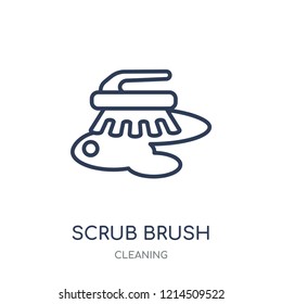 scrub brush icon. scrub brush linear symbol design from Cleaning collection. Simple outline element vector illustration on white background.