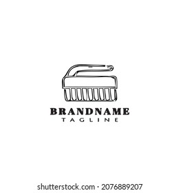 logotipo de pincel de limpieza caricatura plantilla de diseño de icono negro ilustración aislada moderna