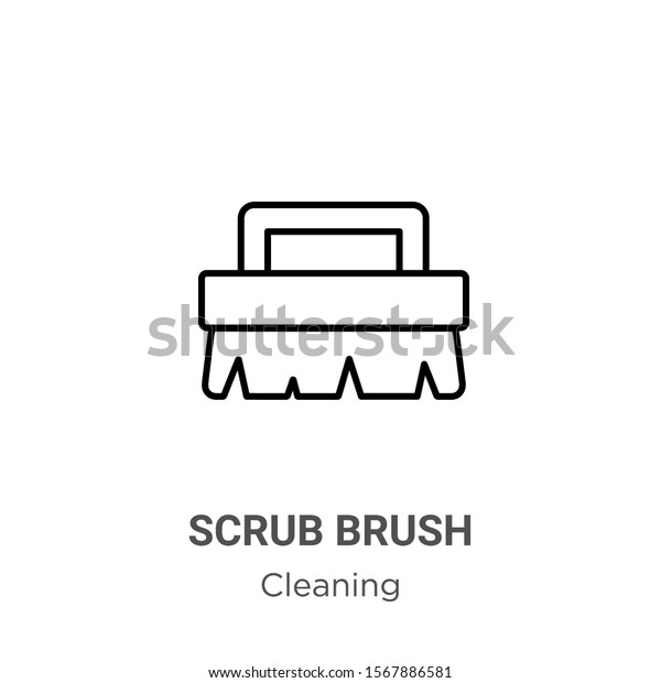 Scrub Brush Outline Vector Icon Thin Stock Vector Royalty Free 1567886581