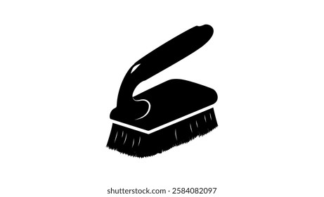 Scrub Brush symbol, black isolated silhouette