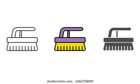 Scrub brush vector icon sign symbol