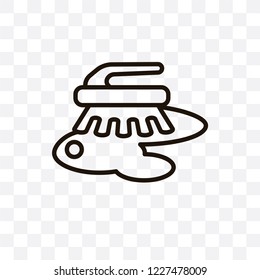 scrub brush vector linear icon isolated on transparent background, scrub brush transparency concept can be used for web and mobile
