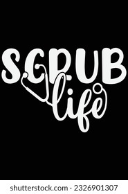 Scrub Life Art eps cut file for cutting machine