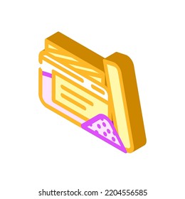 eliminar el vector de iconos isométricos de la sal. frotar el signo de la sal. ilustración de símbolo aislado