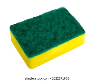 Scrub sponge design, dish washing tool in 3d illustration on white background