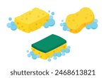 Scrub sponge. dish washing tool vector illustration