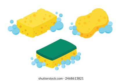 Scrub sponge. dish washing tool vector illustration