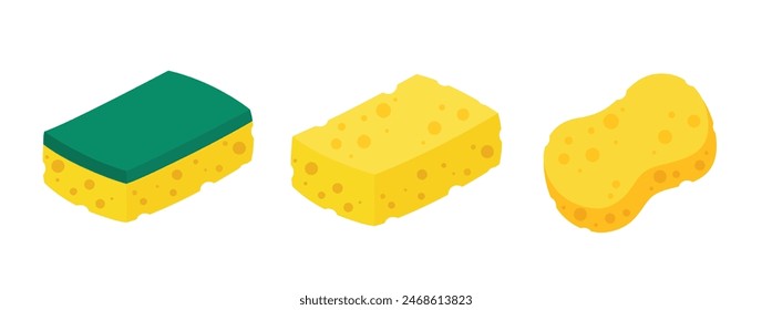 Scrub sponge. dish washing tool vector illustration