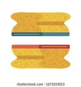 Espuma amarilla en fondo blanco. Ilustración vectorial en estilo plano. EPS 10.