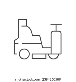 Scrubber dryer machine line icon