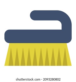 scrubbing brush flat clipart vector illustration