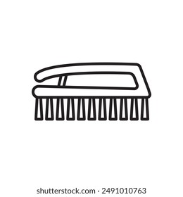 Scrubbing brush icon Black line art vector logo