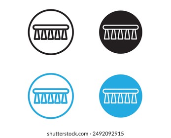 Scrubbing brush icon black and white vector outline sign