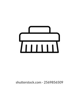 Scrubbing brush icon Black and white outline vector