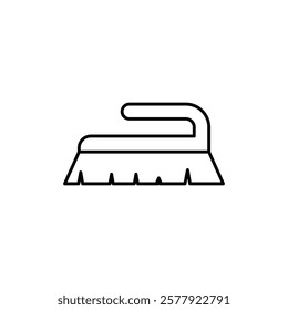 Scrubbing brush icon Flat illustration sign