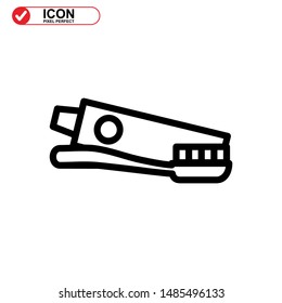 
scrubbing brush icon isolated sign symbol vector illustration - high quality black style vector icons
